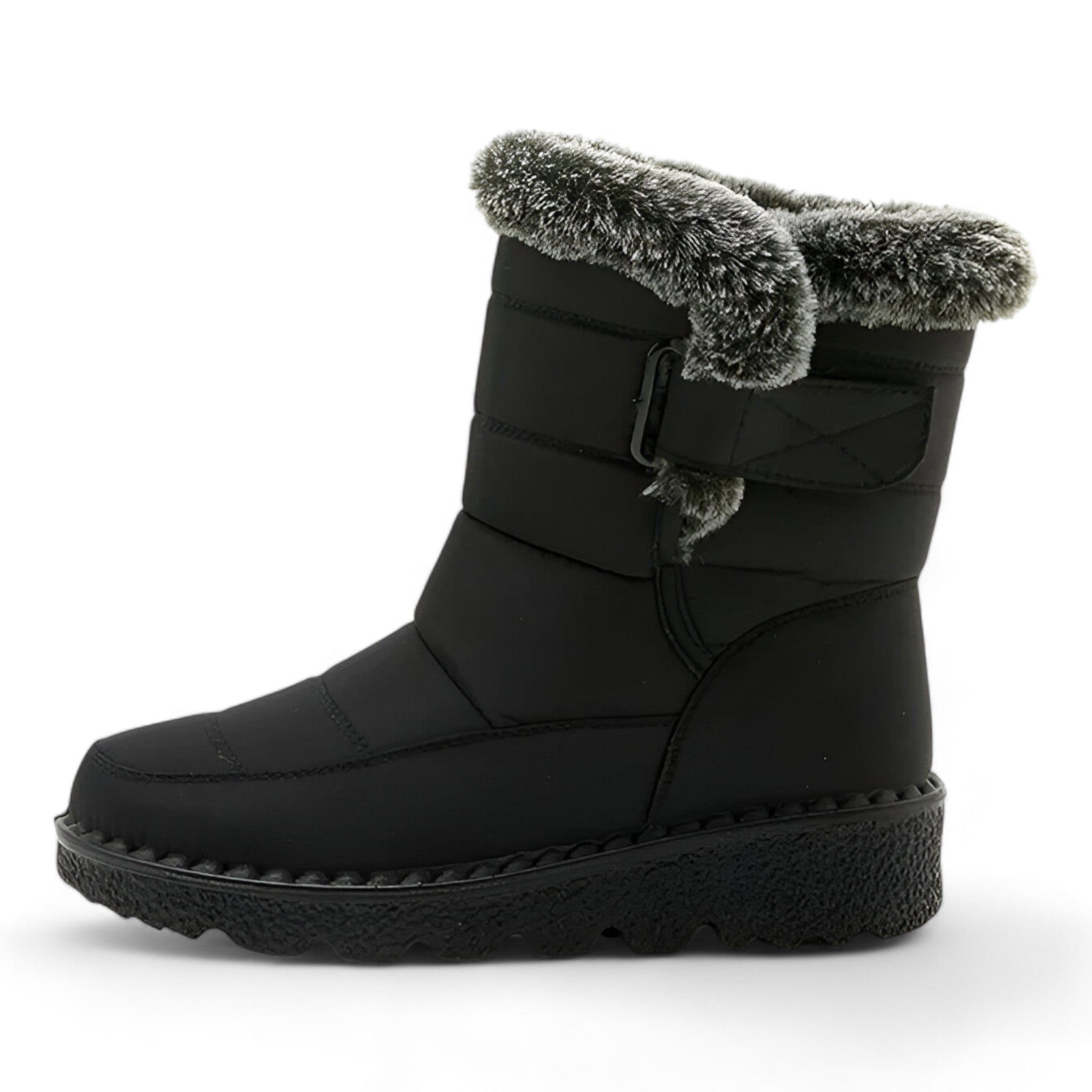 Snow Boots : Laarzen Dames Zwart - Katoenen Sneeuwlaarzen - Warm en Waterdichte Winterbescherming in van Pantino