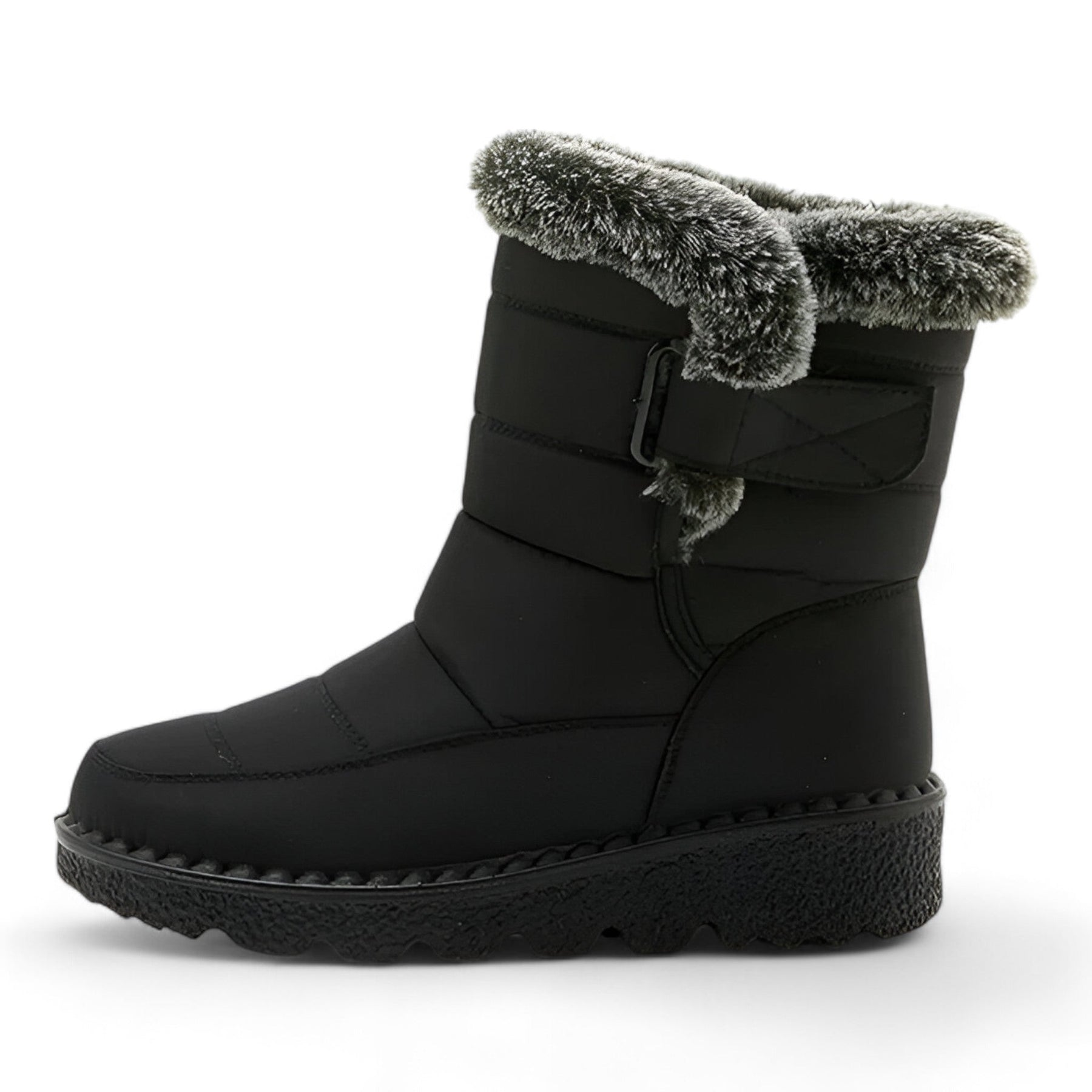 Snow Boots : Laarzen Dames Zwart - Katoenen Sneeuwlaarzen - Warm en Waterdichte Winterbescherming in van Pantino