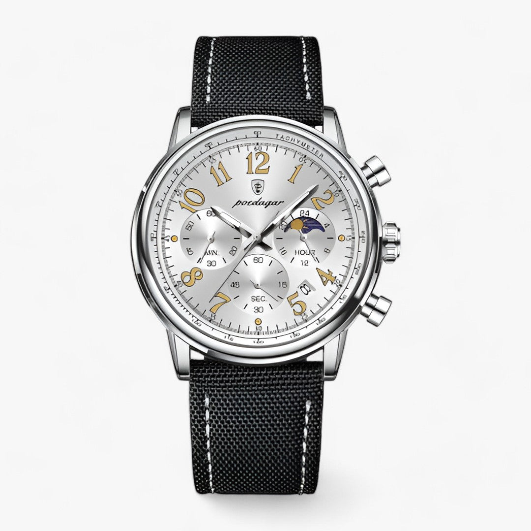 watches : Horloge Roségoud Bruin - Luxe Militair Sporthorloge - Waterdicht & Lichtgevend in Zilver Wit van Pantino