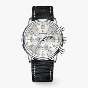 watches : Horloge Roségoud Bruin - Luxe Militair Sporthorloge - Waterdicht & Lichtgevend in Zilver Wit van Pantino