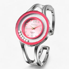 watches : Horloge Dames Hemelblauw - Modieuze Bangle - Elegant en Stijlvol in Roze van Pantino