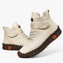 Boots : Laarzen Dames Crème - Orthopedische Leren met Voering - Wintercomfort, Waterdicht en Warm in Crème van Pantino