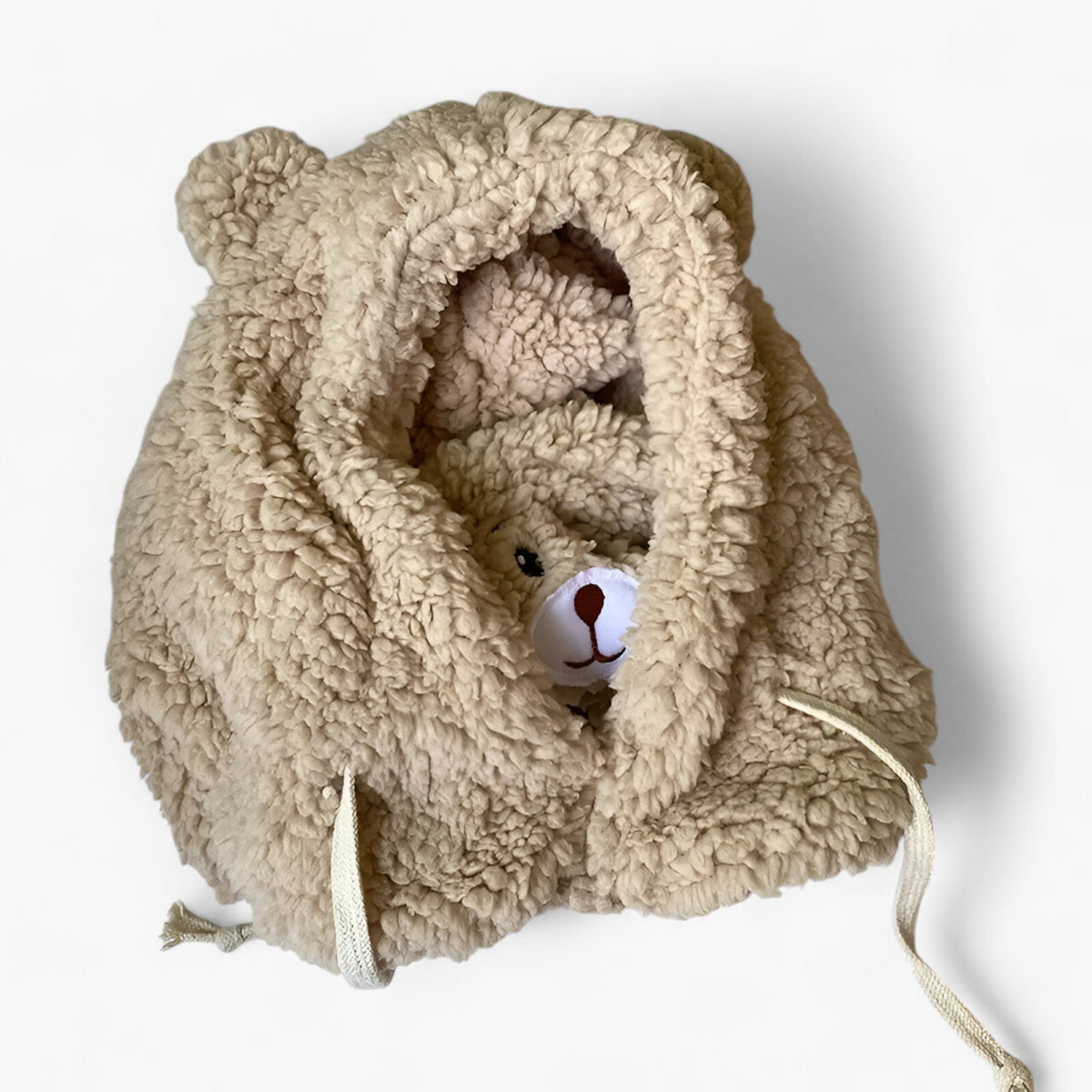 Hat : Muts Dames Beige - Bärenmuts in Cartoon-Design - Warmte met Schattige Oorkappen in Beige 56-58cm van Pantino