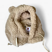 Hat : Muts Dames Beige - Bärenmuts in Cartoon-Design - Warmte met Schattige Oorkappen in Beige 56-58cm van Pantino