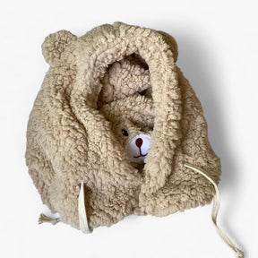 Hat : Muts Dames Beige - Bärenmuts in Cartoon-Design - Warmte met Schattige Oorkappen in Beige 56-58cm van Pantino