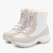 Boots : Orthopedische Laarzen van Kunstbont Dames - Waterdichte en Warmte Biedende Winterondersteuning - Crème in Crème van Pantino