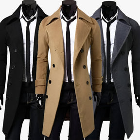 Trench Coat : Trenchcoat voor Heren - Thermoregulerende Elegantie Zwart in van Pantino
