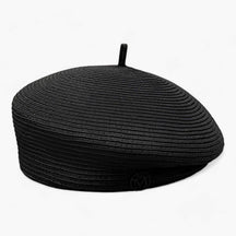 Women's Hat : Elegante damesstrohoed met brede rand voor de zomerzon in Fijn zwart gras van Pantino