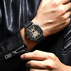 watches : Luxe Chronograaf voor Heren - Zwart Goud in van Pantino