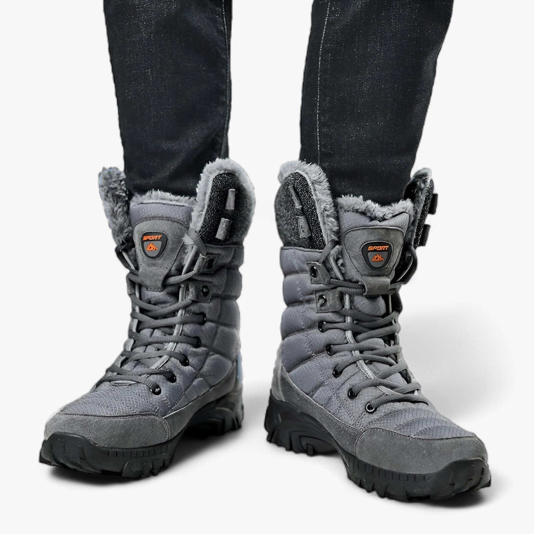 outdoor equipment : Hoge Leren Sneeuwlaarzen - Ultra Warm en Waterdicht voor Heren in van Pantino