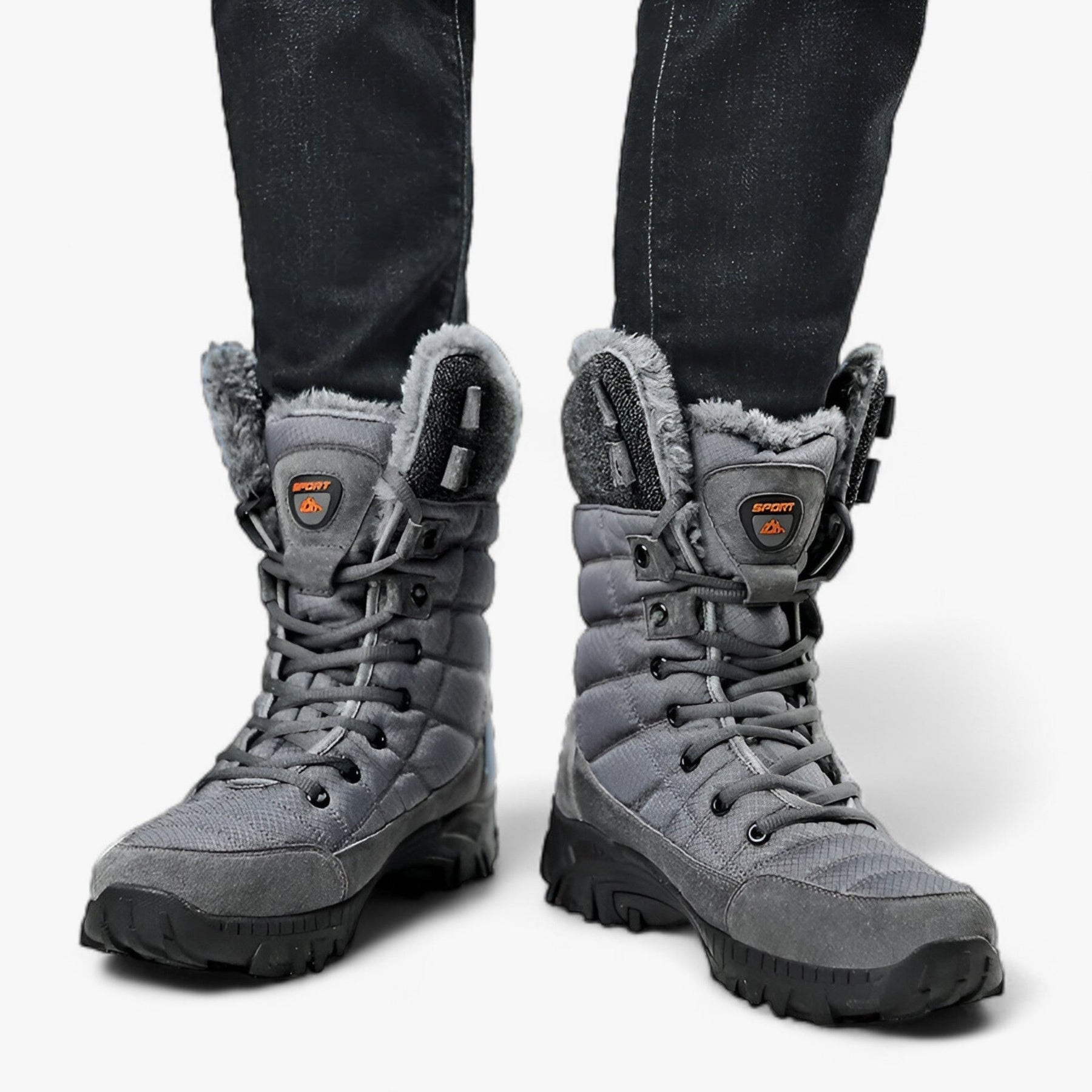 outdoor equipment : Hoge Leren Sneeuwlaarzen - Ultra Warm en Waterdicht voor Heren in van Pantino