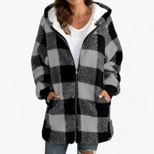 Hoodie Jacket : Jas Dames Blauw - Oversized Lange met Capuchon voor - Ultiem Comfort en Stijlvolle Warmte in Grijs van Pantino