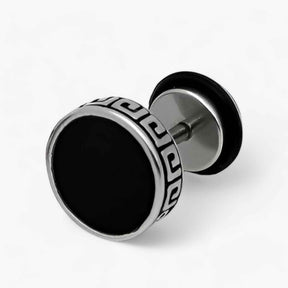 Earrings : Zwarte vintage herenoorbellen van titanium en roestvrij staal, punk/rock-stijl in S-1 pièce van Pantino