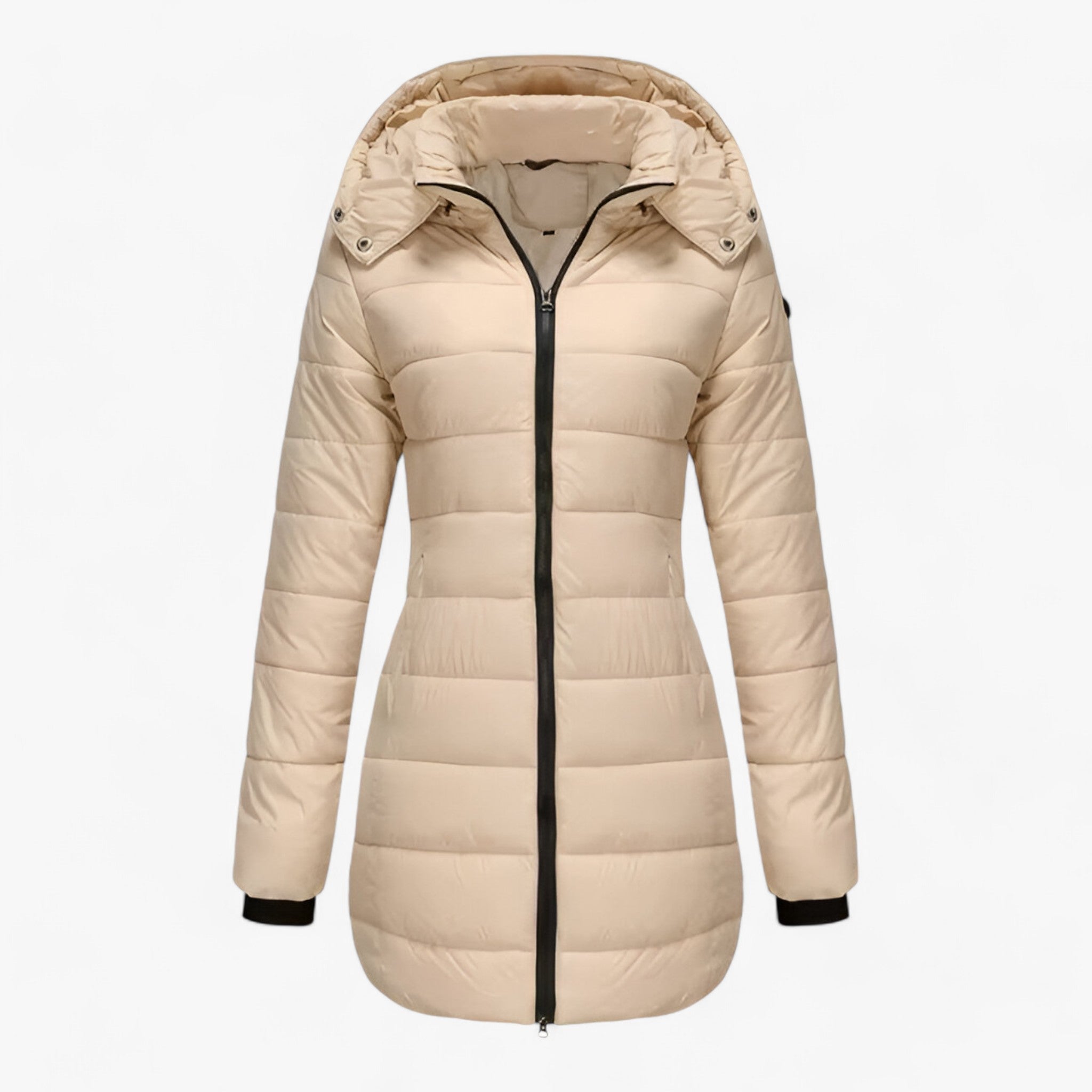 Parka : Lange Parka met Capuchon - Ultieme Warmte voor de Winter in Abrikoos van Pantino