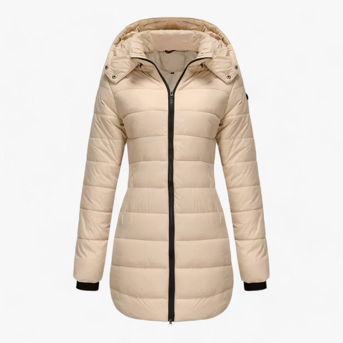 Parka : Lange Parka met Capuchon - Ultieme Warmte voor de Winter in Abrikoos van Pantino