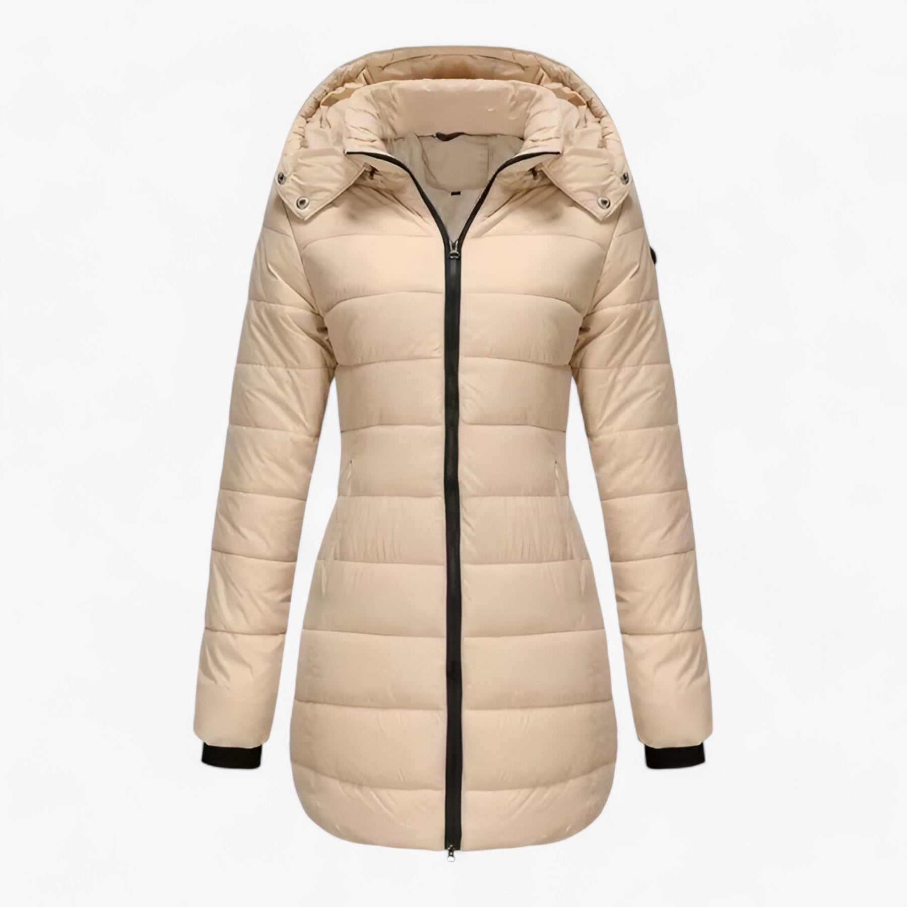 Parka : Lange Parka met Capuchon - Ultieme Warmte voor de Winter in Abrikoos van Pantino
