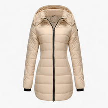Parka : Lange Parka met Capuchon - Ultieme Warmte voor de Winter in Abrikoos van Pantino