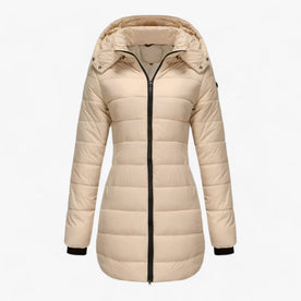 Parka : Lange Parka met Capuchon - Ultieme Warmte voor de Winter in Abrikoos van Pantinoshop