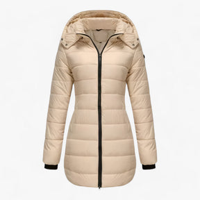 Parka : Lange Parka met Capuchon - Ultieme Warmte voor de Winter in Abrikoos van Pantino