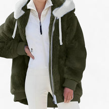 Hoodie : Fleece Hoodie - Comfortabele Warmte voor de Winter in Legergroen van Pantino