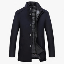 Trench Coat : Warmte voor Herfst & Winter Heren Marineblauw in Marineblauw van Pantino