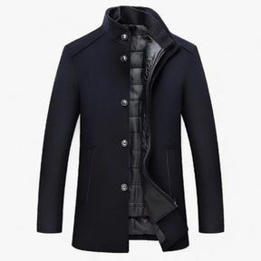 Trench Coat : Warmte voor Herfst & Winter Heren Marineblauw in Marineblauw van Pantino