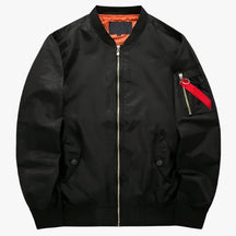 Bomber Jacket : Jack Donkergroen - Pilotenbomberjacke - Militairwarmte voor Herfst en Winter in Licht zwart van Pantino