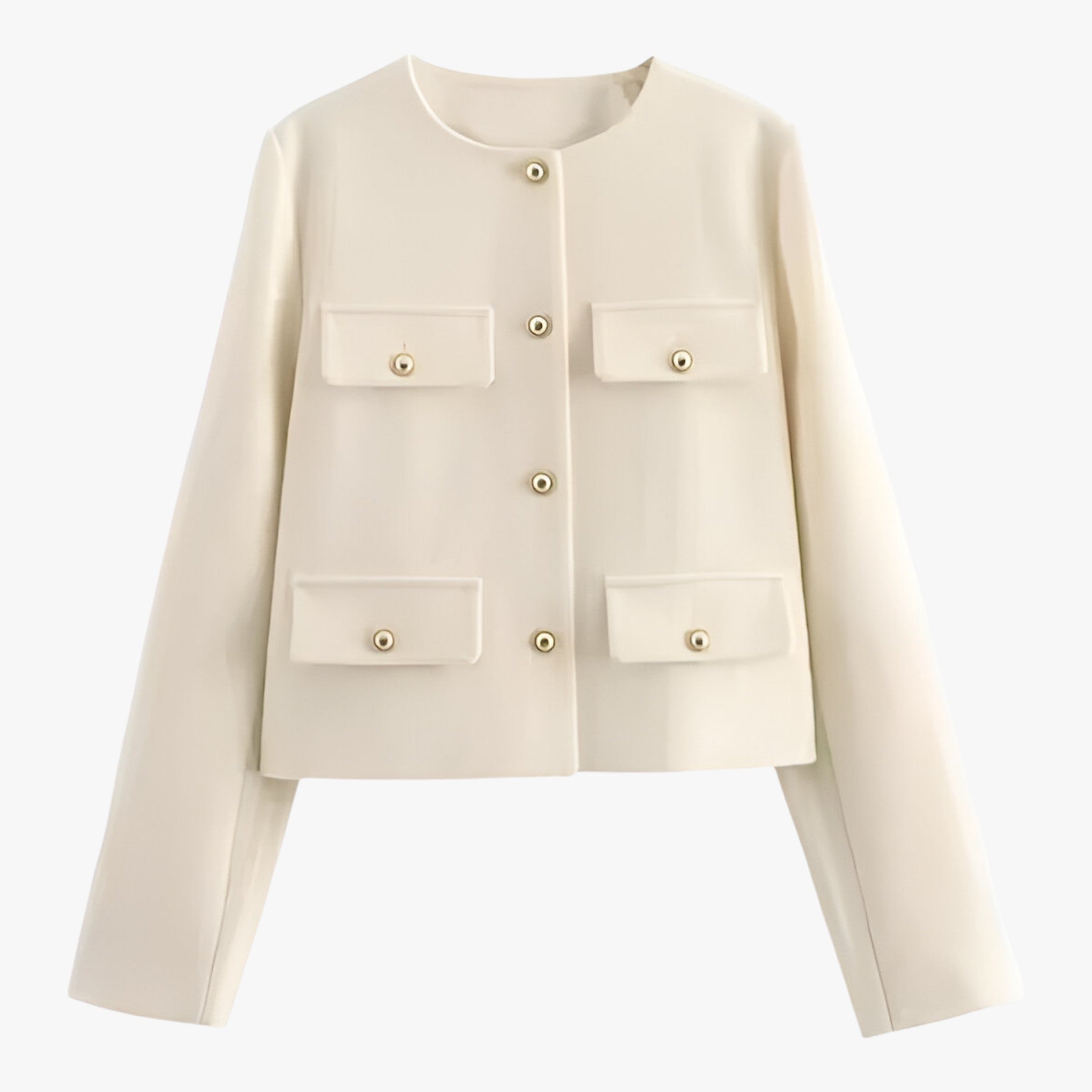 Cropped Tweed Jacket : Jack Zwart - Crop-Jacke van Tweed - Elegante Franje-Details voor de Herfst in Beige van Pantino
