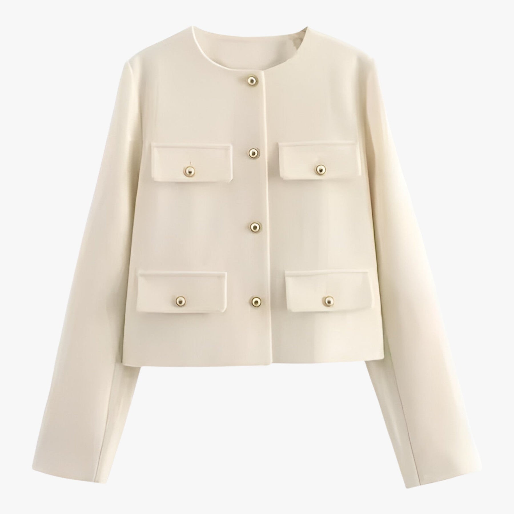 Cropped Tweed Jacket : Jack Zwart - Crop-Jacke van Tweed - Elegante Franje-Details voor de Herfst in Beige van Pantino