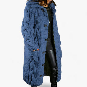 Cardigan : Oversized Cardigan - Moeiteloze Seizoensstijl - Geel in Blauw van Pantino