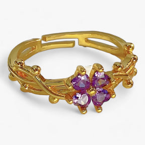 Ring : Ring Paars - Verstelbare - Eenvoudige Franse Elegant in van Pantino
