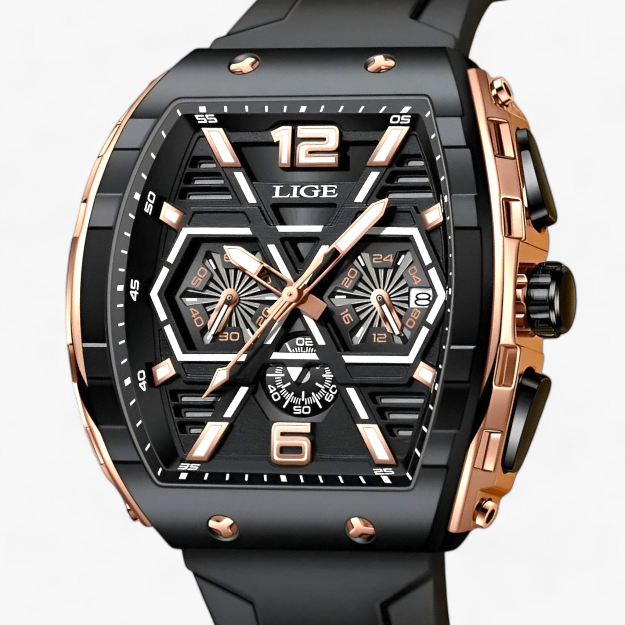 watches : Luxe Waterproof Kvarnurk - Geeft Je Look Precisie in Goud en zwart van Pantino