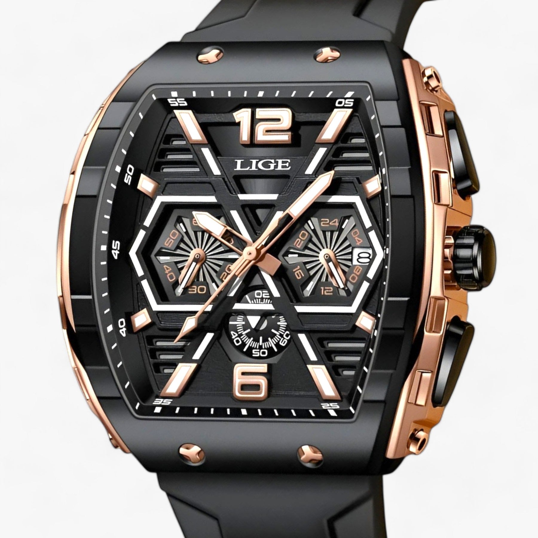 watches : Luxe Waterproof Kvarnurk - Geeft Je Look Precisie in Goud en zwart van Pantino