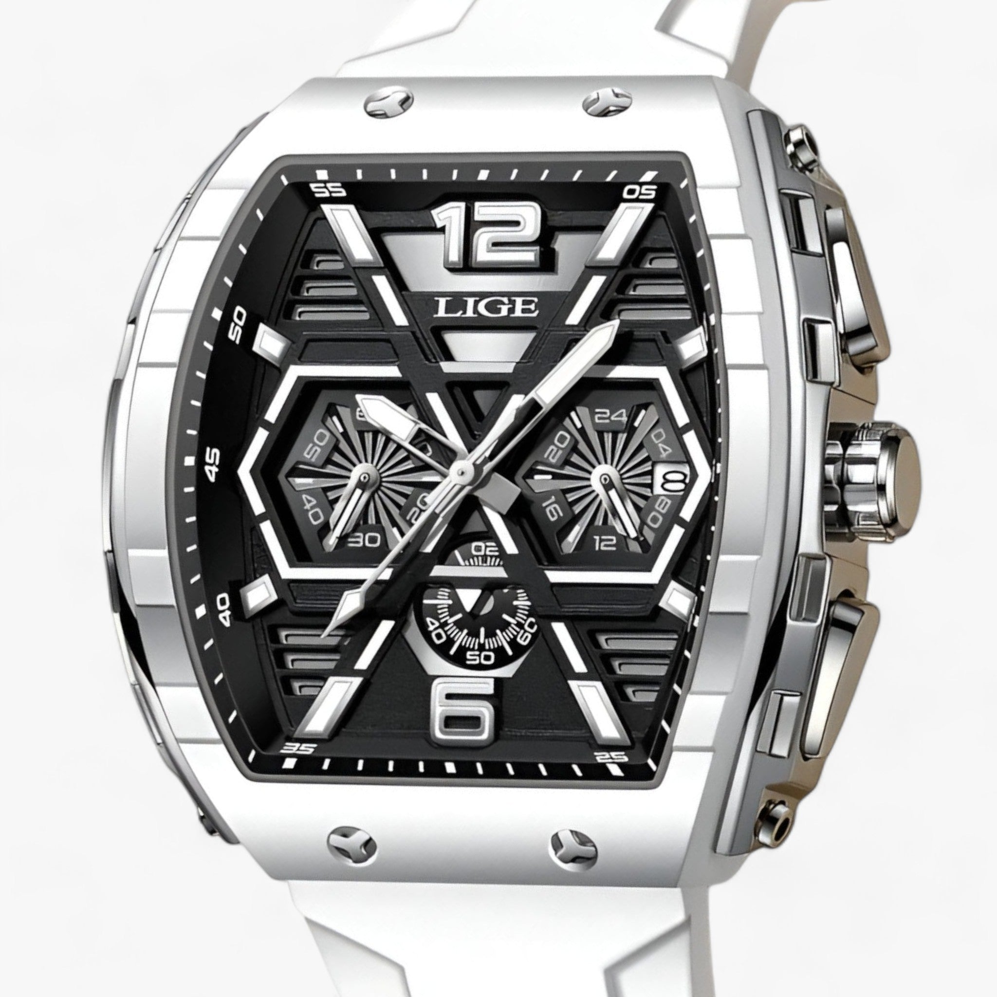 watches : Luxe Waterproof Kvarnurk - Geeft Je Look Precisie in Wit van Pantino