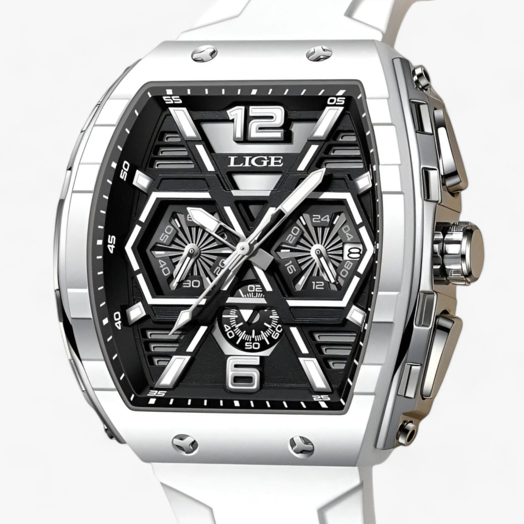 watches : Luxe Waterproof Kvarnurk - Geeft Je Look Precisie in Wit van Pantino