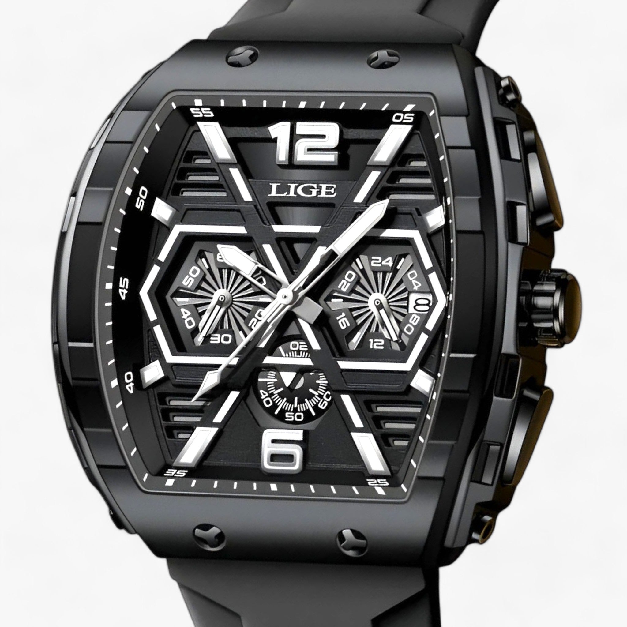 watches : Luxe Waterproof Kvarnurk - Geeft Je Look Precisie in Zwart van Pantino