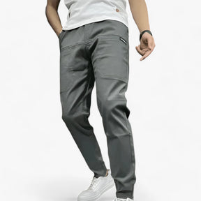 Cargo Pants : Broek in Stretch Heren - Ultieme Flexibiliteit - Zwart in Grijs van Pantino
