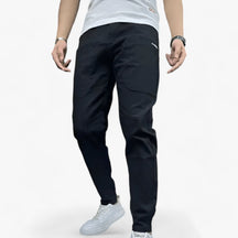 Cargo Pants : Broek in Stretch Heren - Ultieme Flexibiliteit - Zwart in Zwart van Pantino