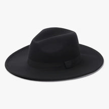 Fedora Hat : Unisex Vintage Wol Fedora - Tijdloze Stijl voor Koel Weer - Zwart in Zwart van Pantino