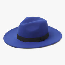 Fedora Hat : Muts Camelkleurig - Lena Wollen Fedora - Blijf Warm in Stijl in Saffierblauw van Pantino