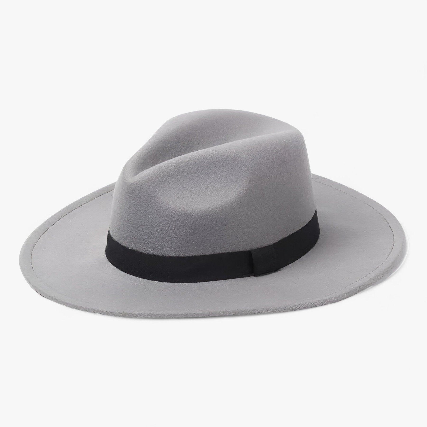 Fedora Hat : Unisex Vintage Wol Fedora - Tijdloze Stijl voor Koel Weer - Zwart in Grijs van Pantino