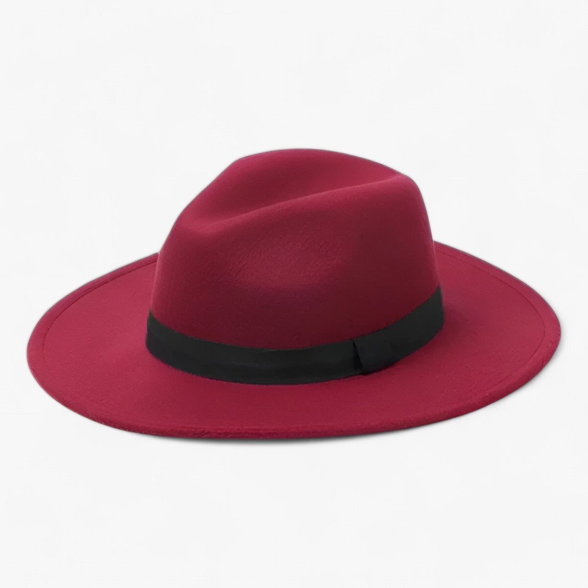 Fedora Hat : Muts Camelkleurig - Lena Wollen Fedora - Blijf Warm in Stijl in Wijn rood van Pantino