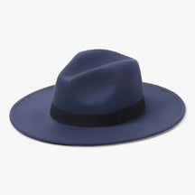 Fedora Hat : Muts Camelkleurig - Lena Wollen Fedora - Blijf Warm in Stijl in Donkerblauw van Pantino