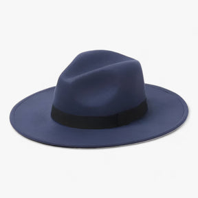 Fedora Hat : Muts Camelkleurig - Lena Wollen Fedora - Blijf Warm in Stijl in Donkerblauw van Pantino