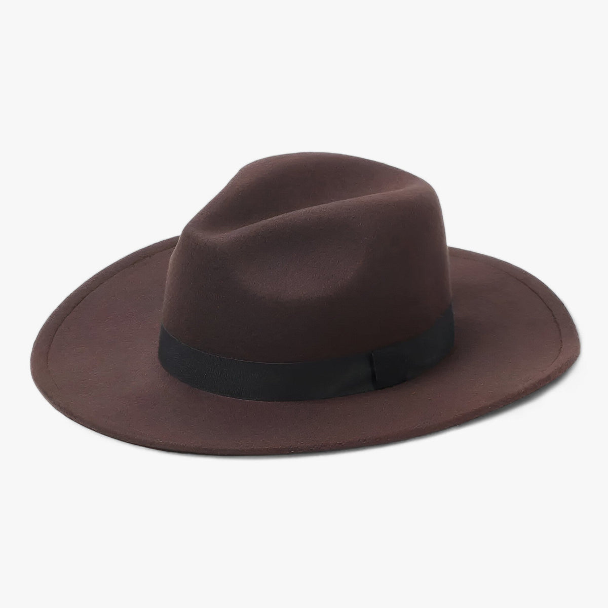 Fedora Hat : Unisex Vintage Wol Fedora - Tijdloze Stijl voor Koel Weer - Zwart in Bruin van Pantino