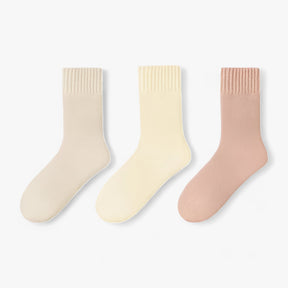 Socks : Sokken Heren 3 Witte Paren - Wol -Set - Warm en Gezellig Comfortabel 3 Witte Paren in havermout-geel-roze Maten 34-40 van Pantino