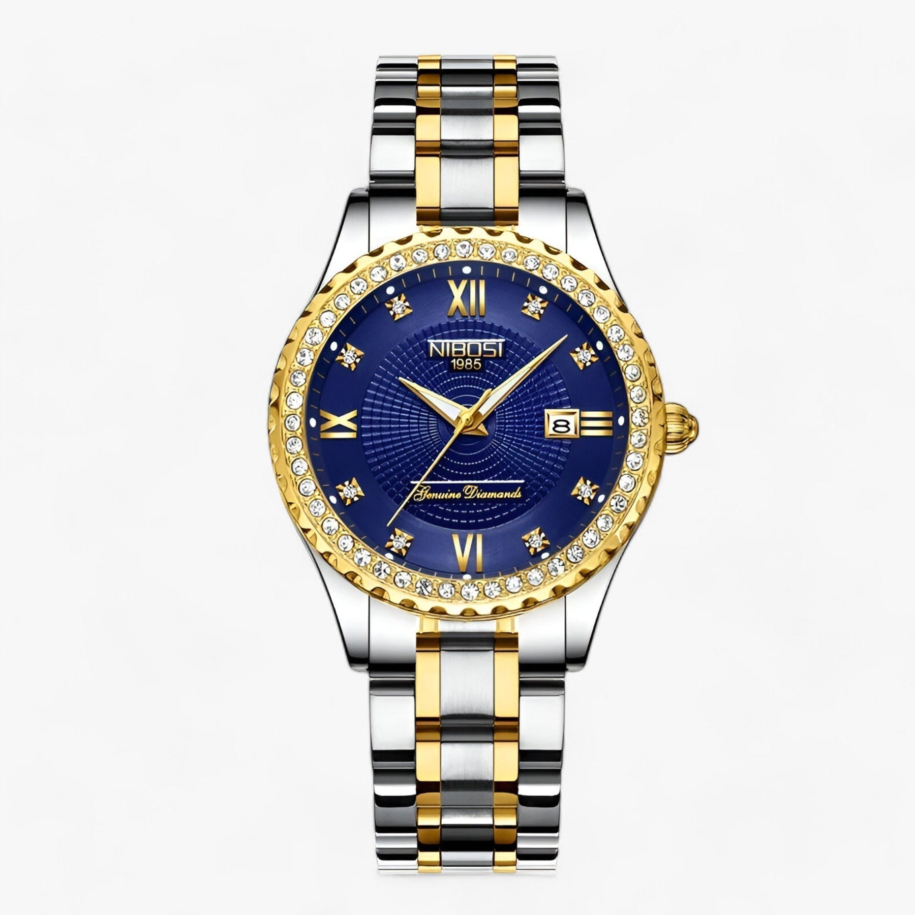 watches : Luxe Damur - Precisie en Stijl Gecombineerd - Goud in Blauwe van Pantino
