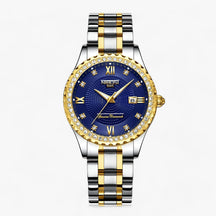 watches : Luxe Damur - Precisie en Stijl Gecombineerd - Goud in Blauwe van Pantino