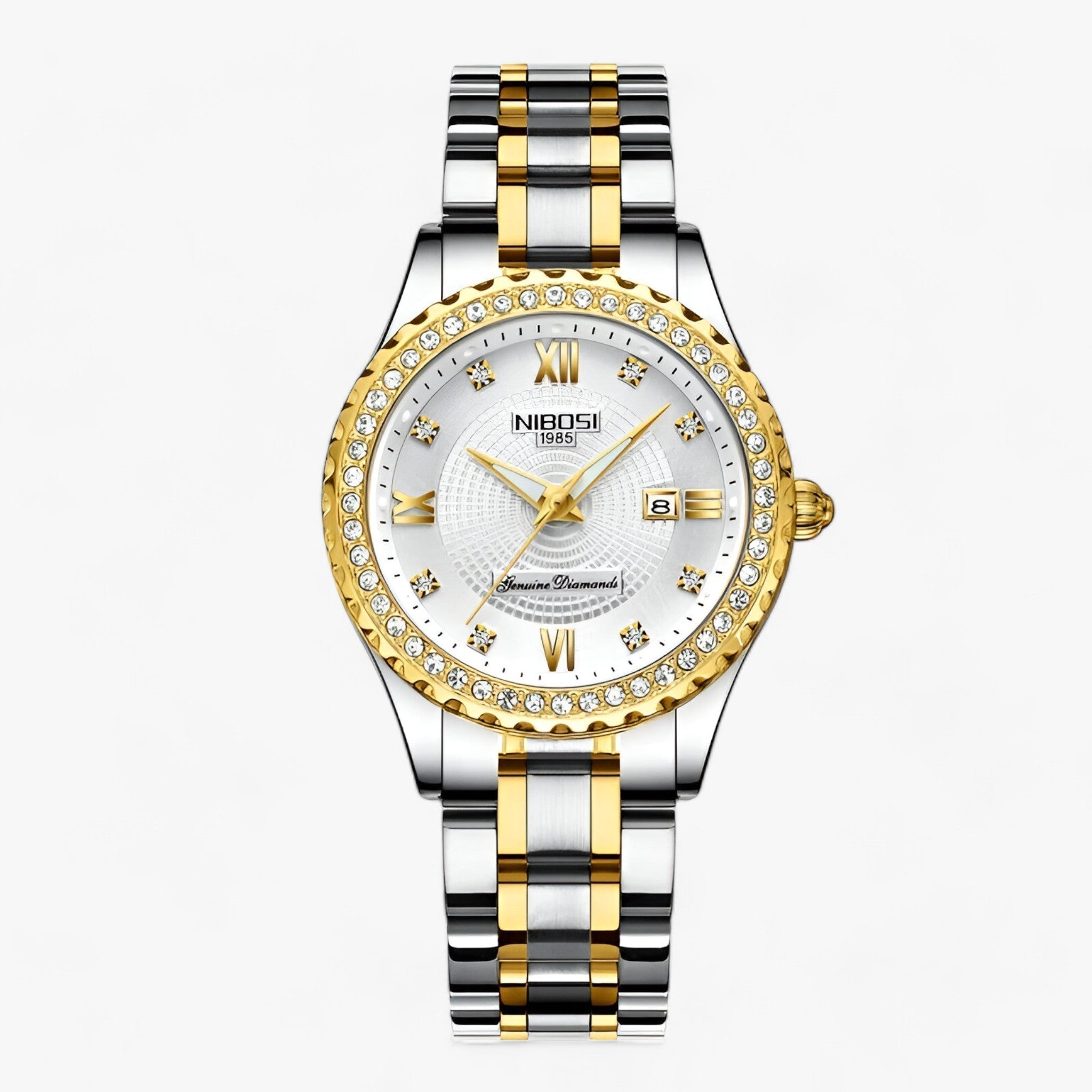 watches : Luxe Damur - Precisie en Stijl Gecombineerd - Goud in Witte kleur van Pantino