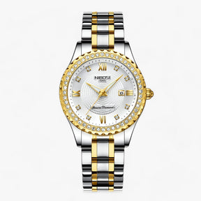watches : Luxe Damur - Precisie en Stijl Gecombineerd - Goud in Witte kleur van Pantino